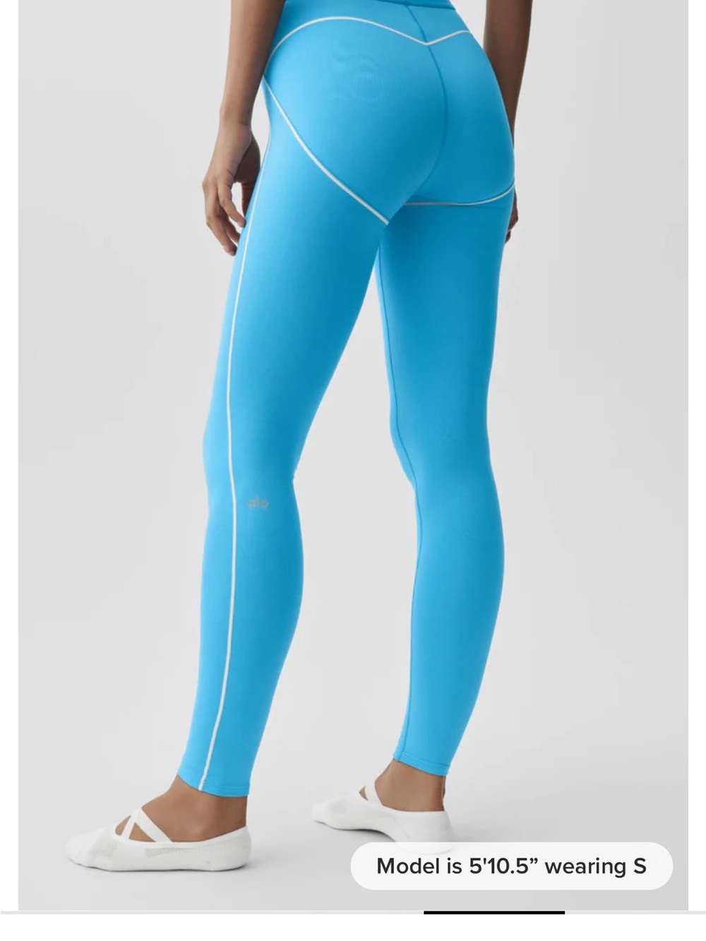 ALO Yoga Bright Turquoise High-Waist Seam Detail Leggings
